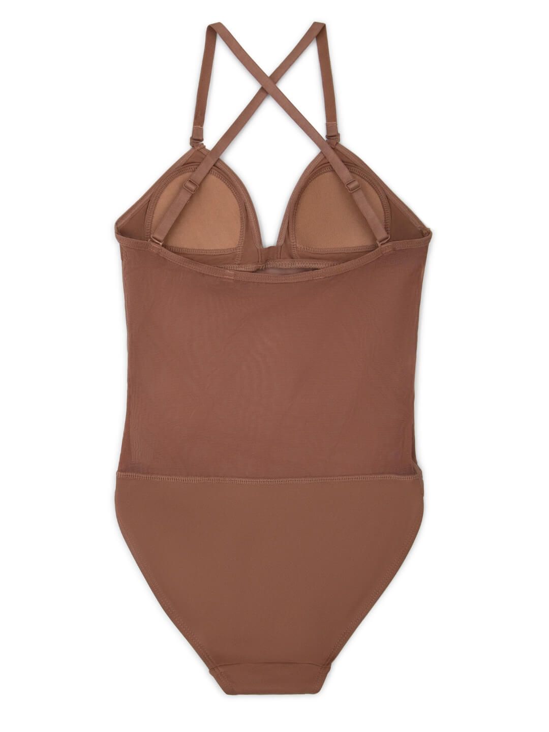 Plunge Neck Mesh Midriff Leotard - Girls