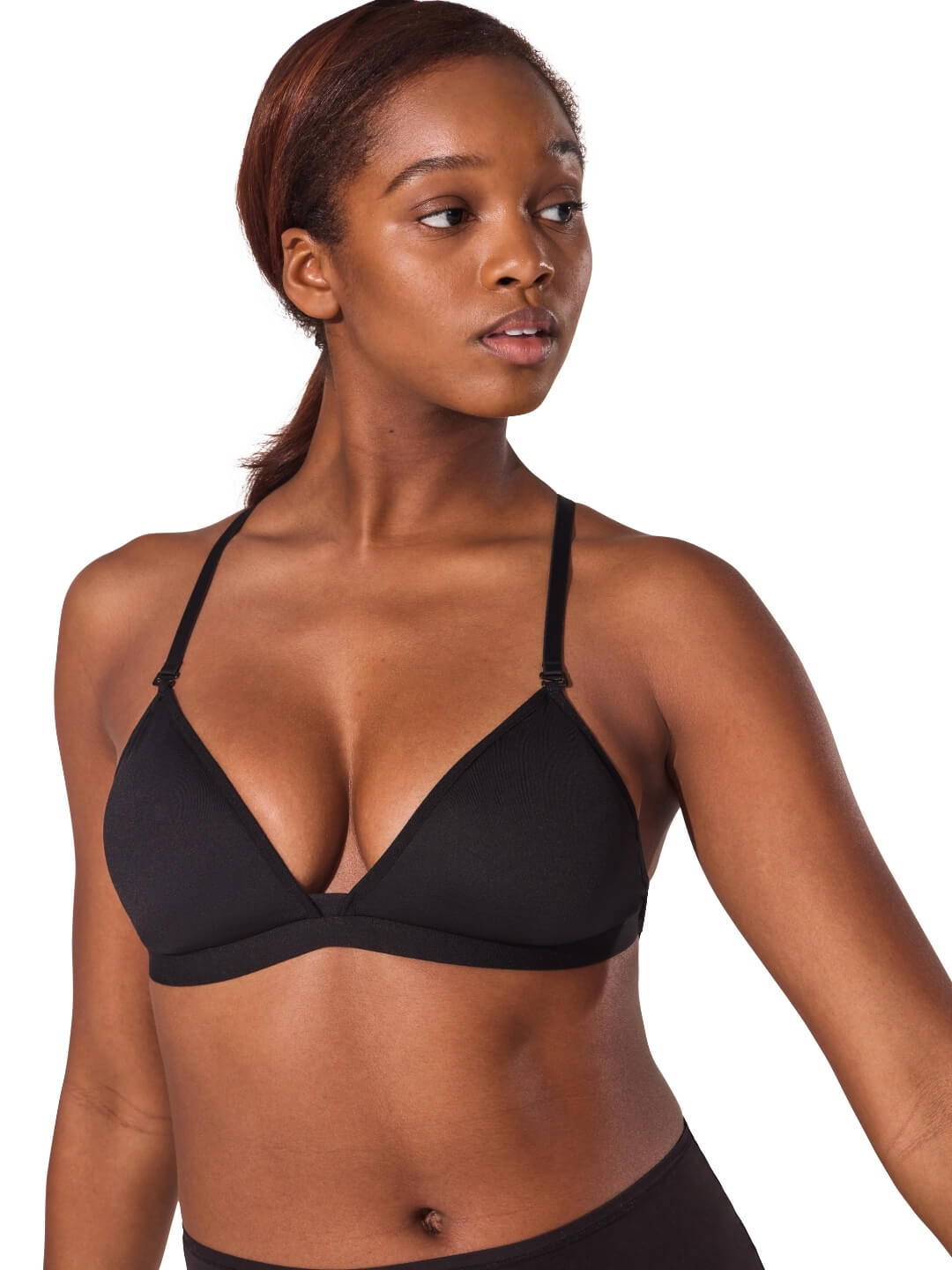 Deep Neck Clear Back Bra