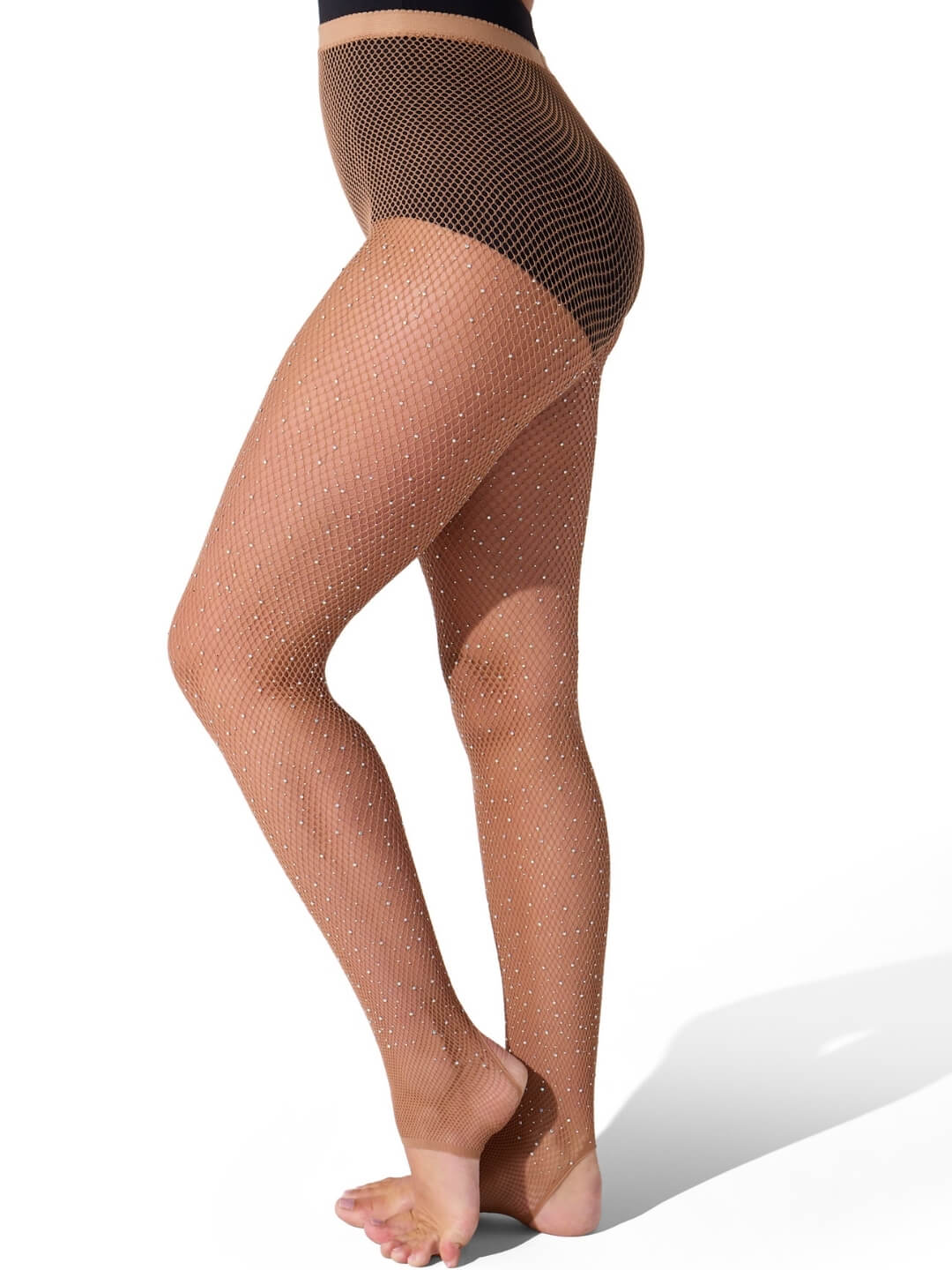 All Over Rhinestone Fishnet Stirrup Tight