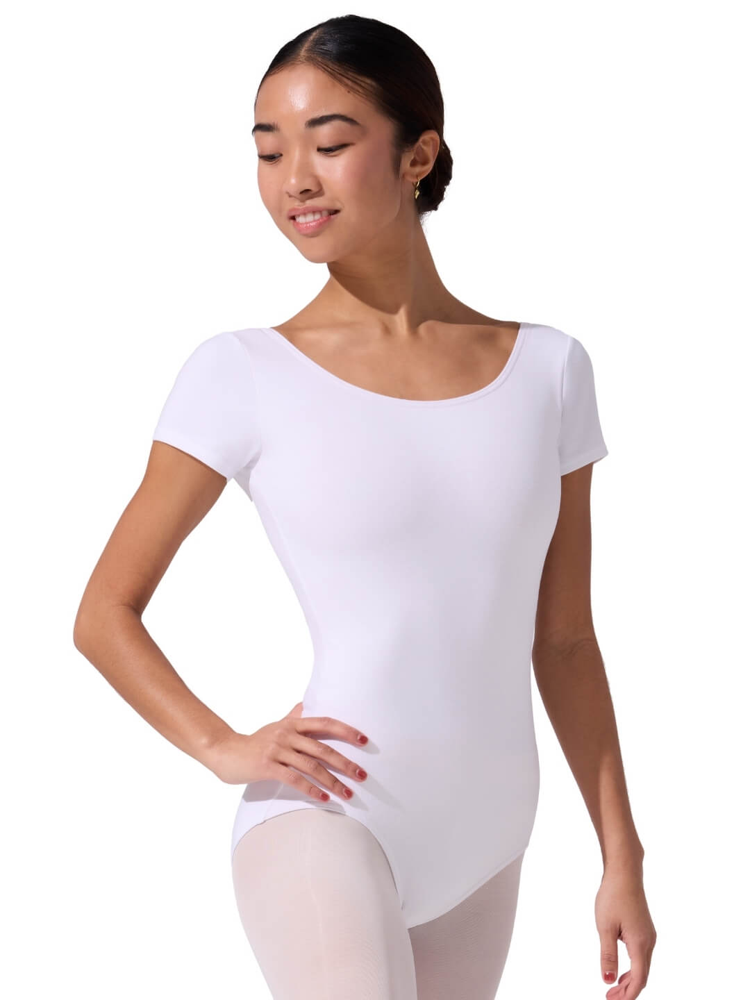 Essential Short Sleeve Cotton Leotard