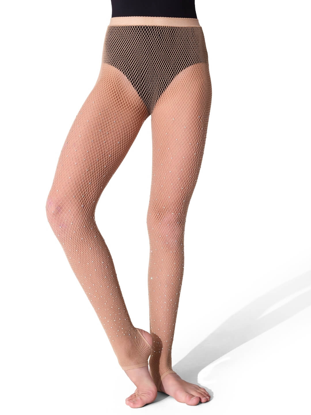 All Over Rhinestone Fishnet Stirrup Tight - Child