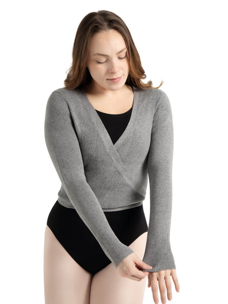 Knit Wrap Sweater with Improved Fit Capezio