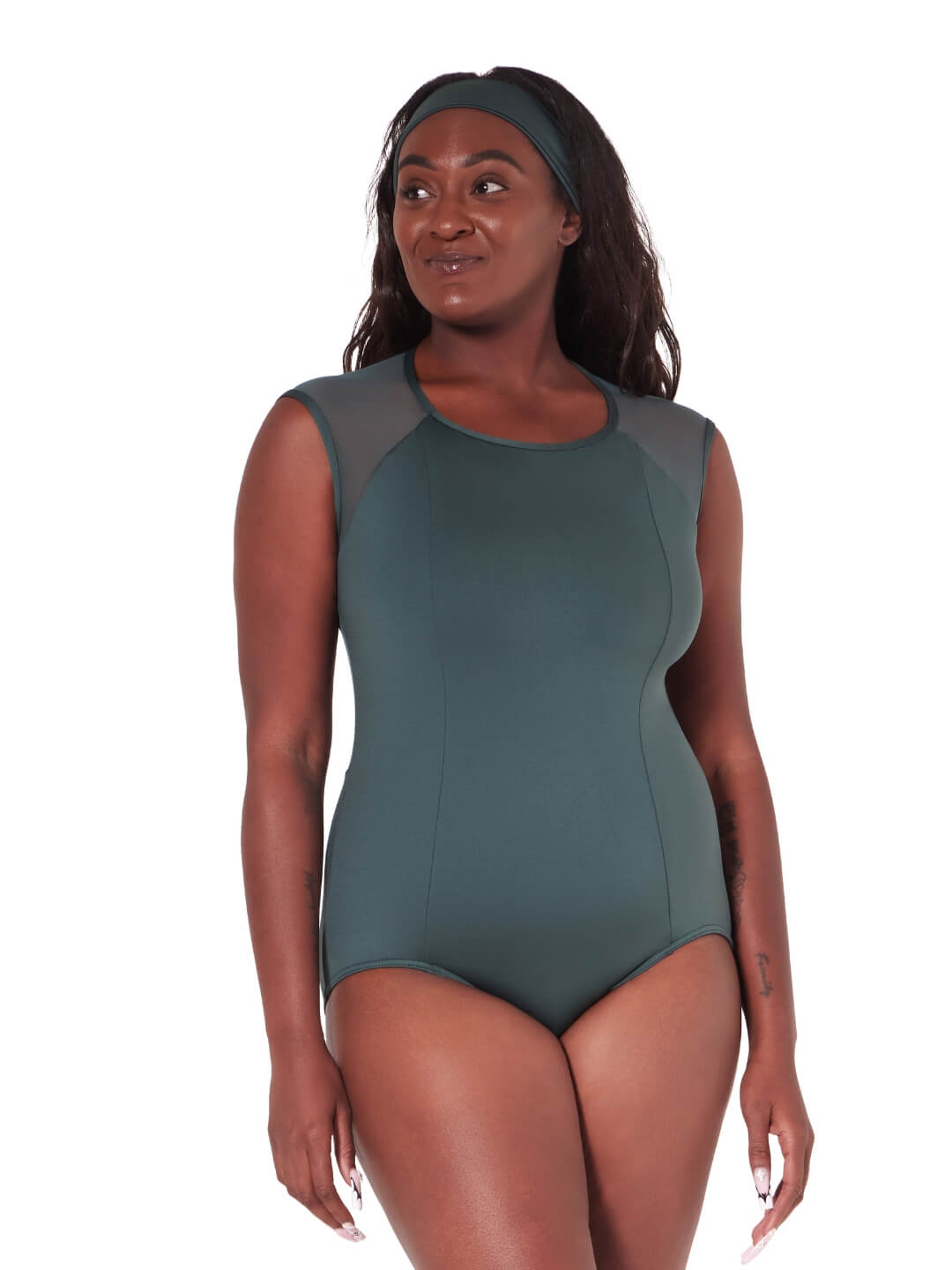 Studio Collection Mesh Sleeve Raglan Leotard