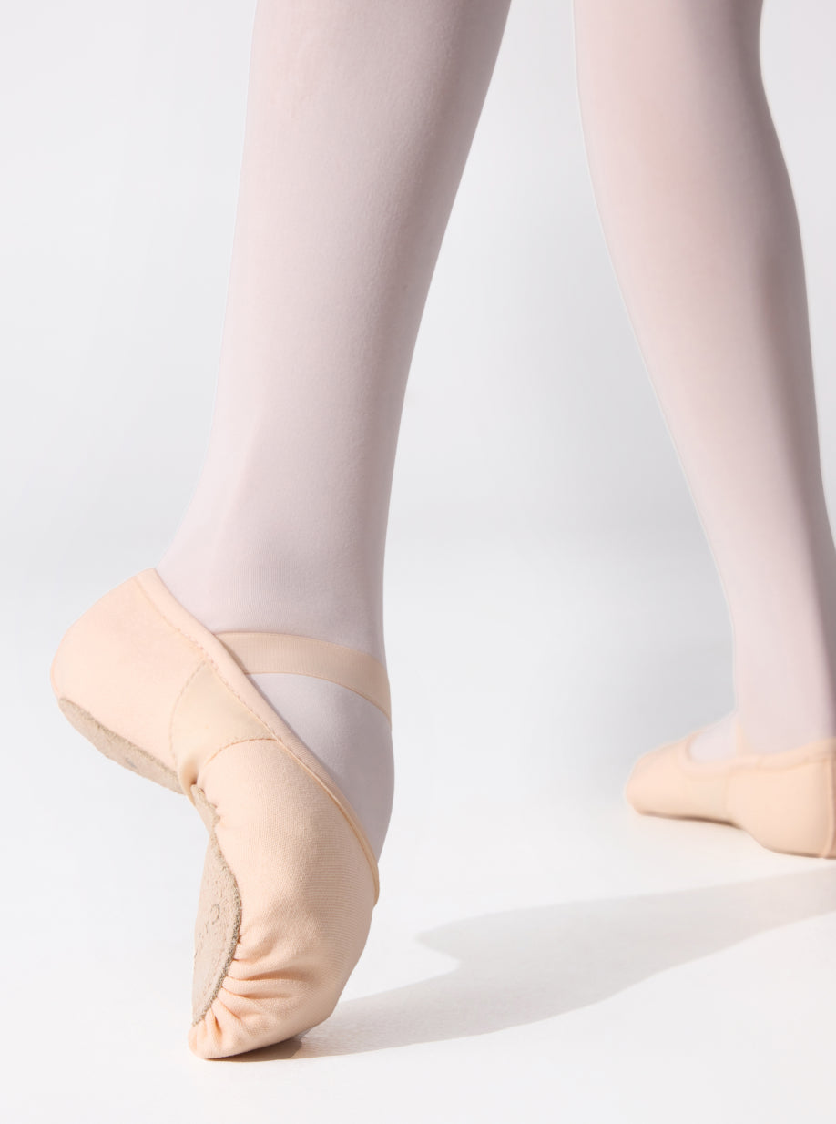 Durable 4-way stretch canvas moves effortlessly with every plié and tendu