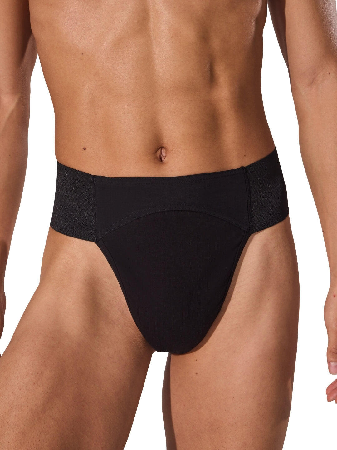 Quilted Cotton Panel Thong Dance Belt