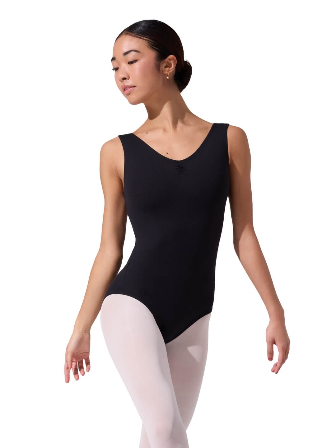 Studio Collection Pinch Front V Neck Leotard