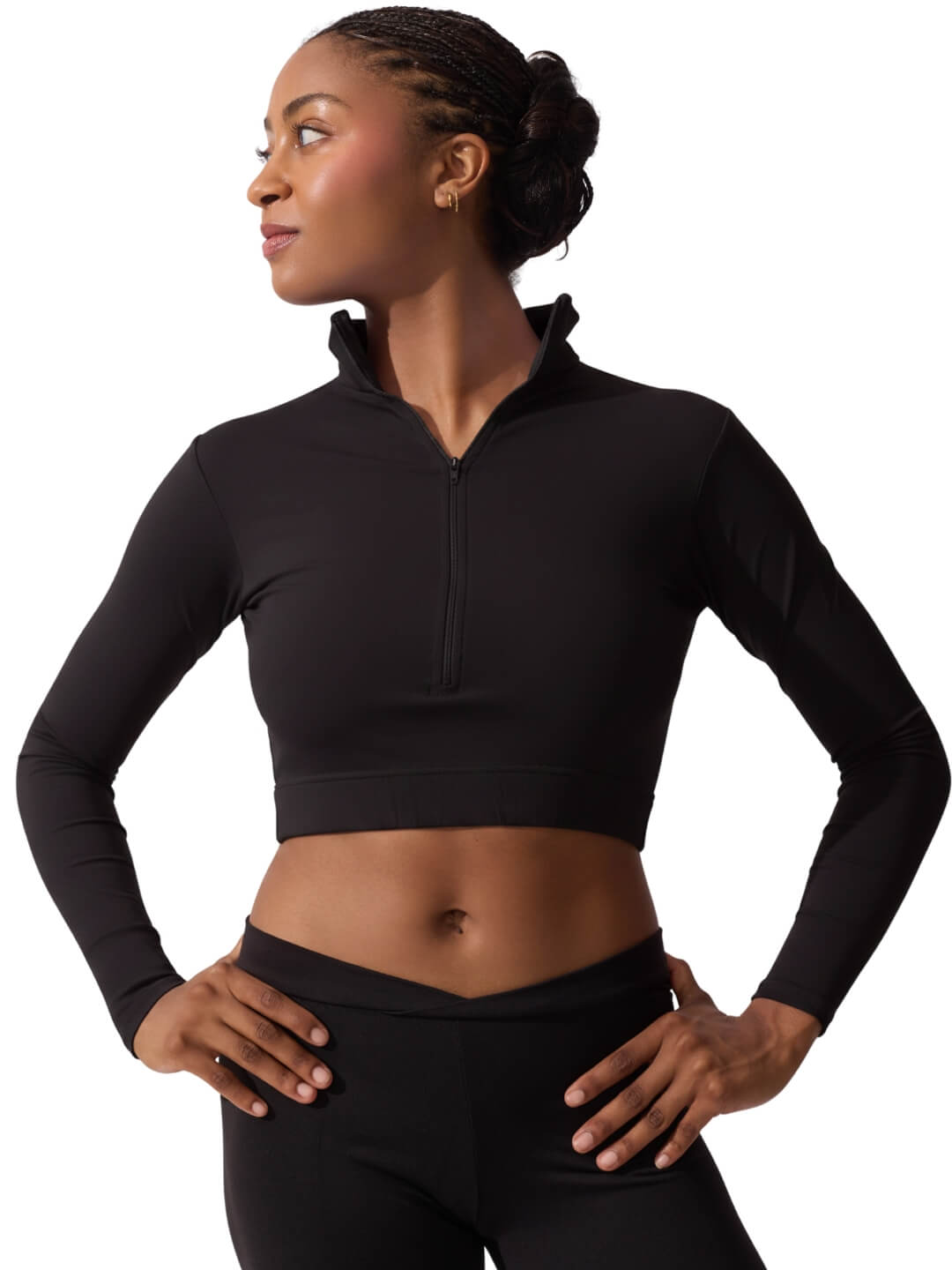Turtle Neck Long Sleeve Crop Top | Capezio®