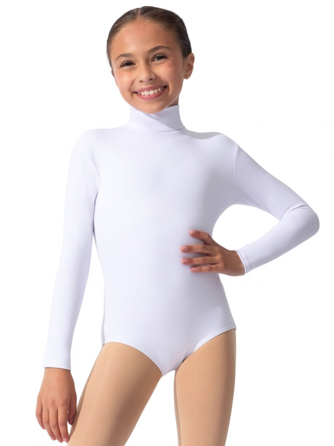 Team Basics Long Sleeve Turtleneck Leotard w/ Snaps - Girls