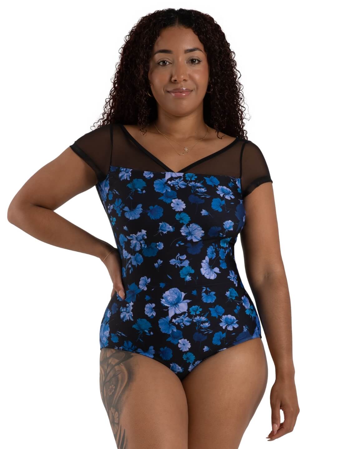 Coastal Bloom Coral Leotard