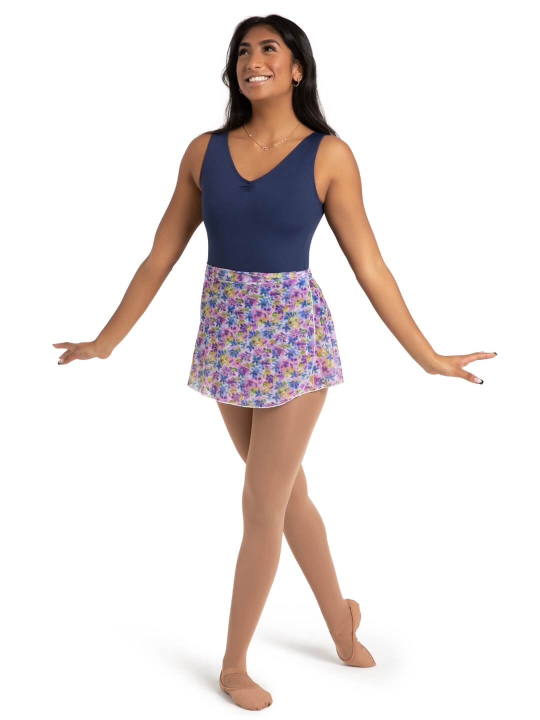 Le Jardin Printed Mesh Wrap Skirt