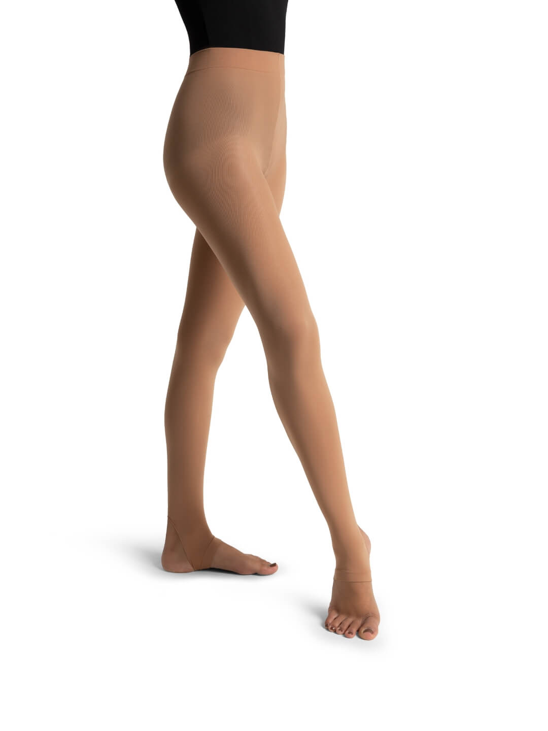 Capezio hold and stretch stirrup tights top