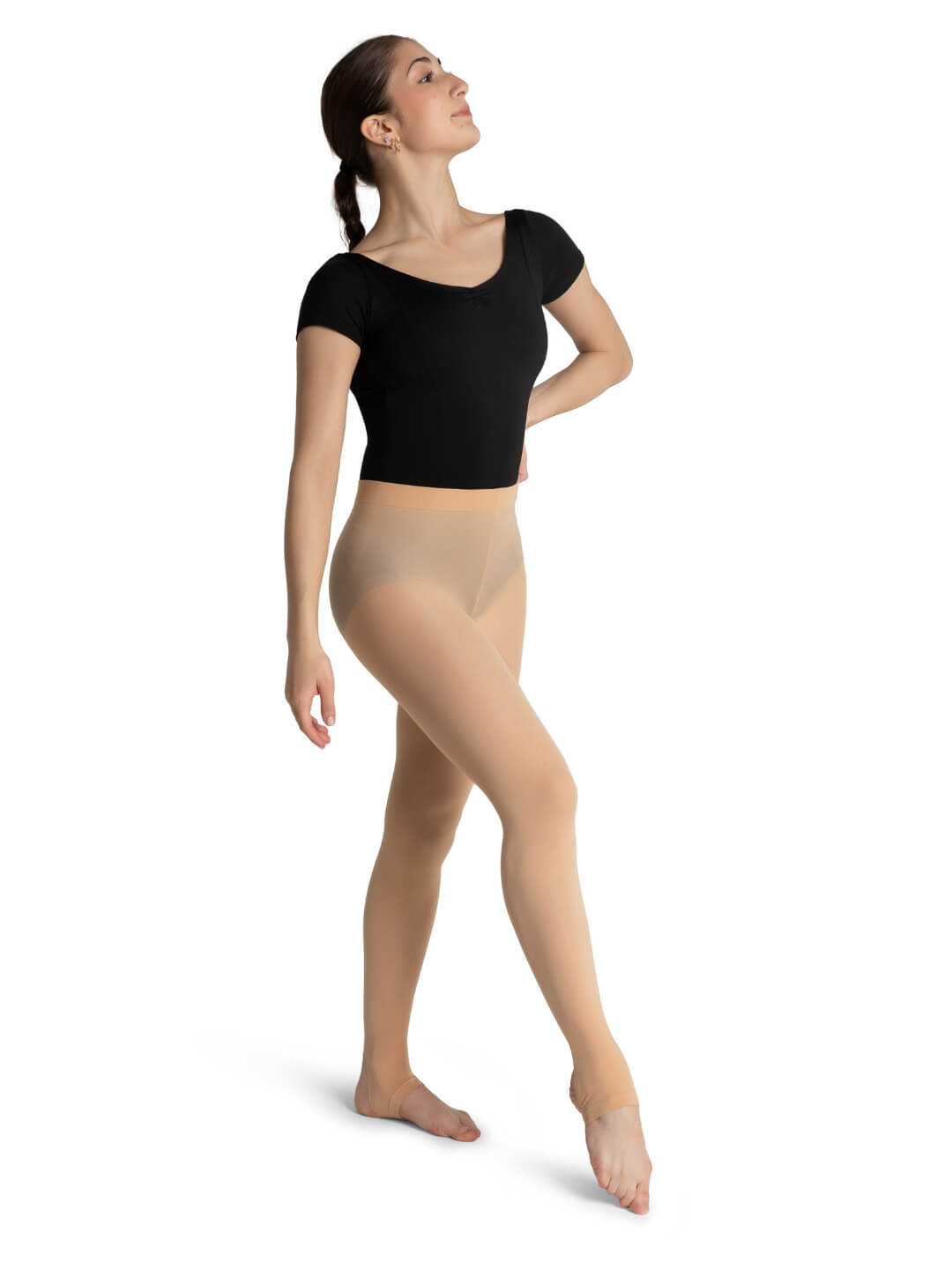 Self Knit Waist Stirrup Tight Wicks Moisture Capezio