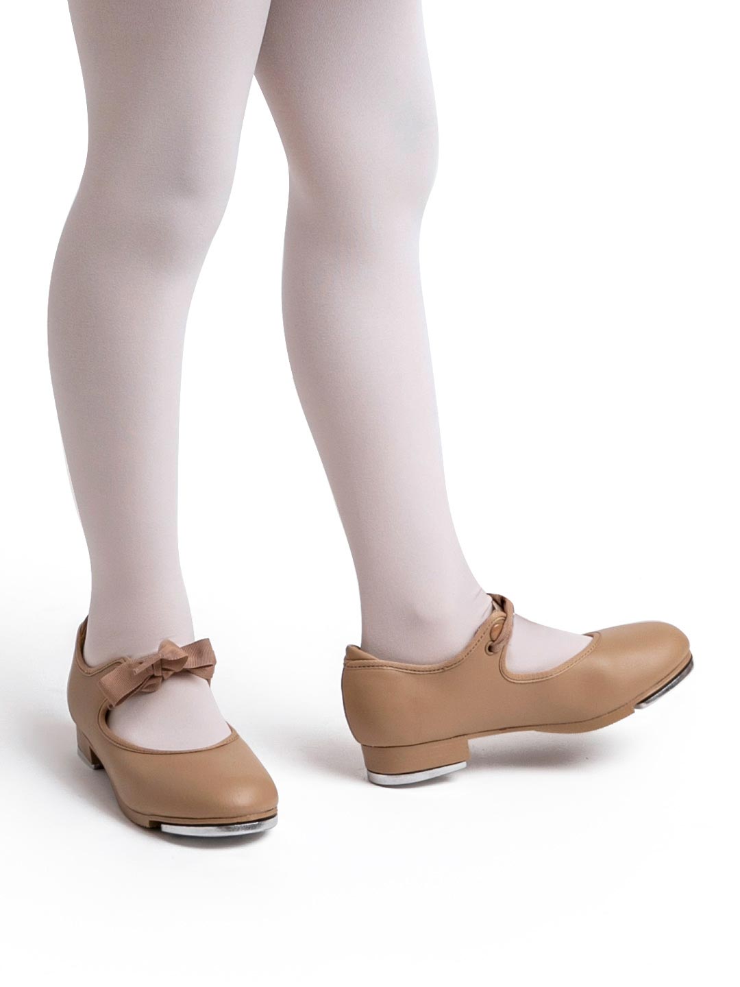 Capezio Child White Tap Shoes Size JR Tyette Style# 625C With Ribbon Ties (Minor Defects)