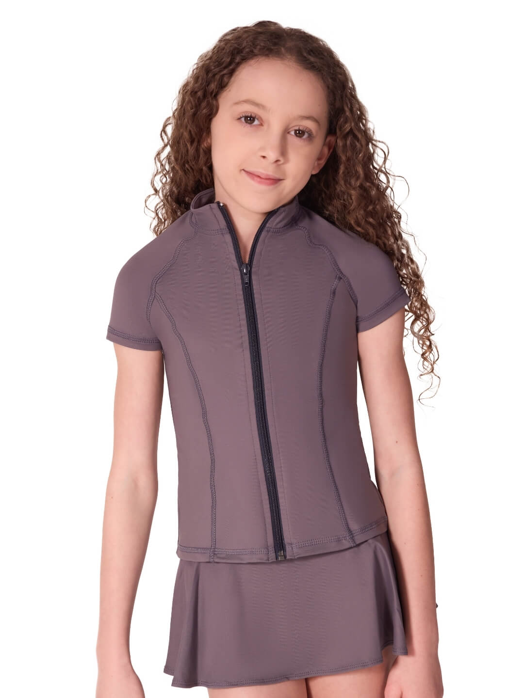 Studio Collection Short Sleeve Zip Top - Child