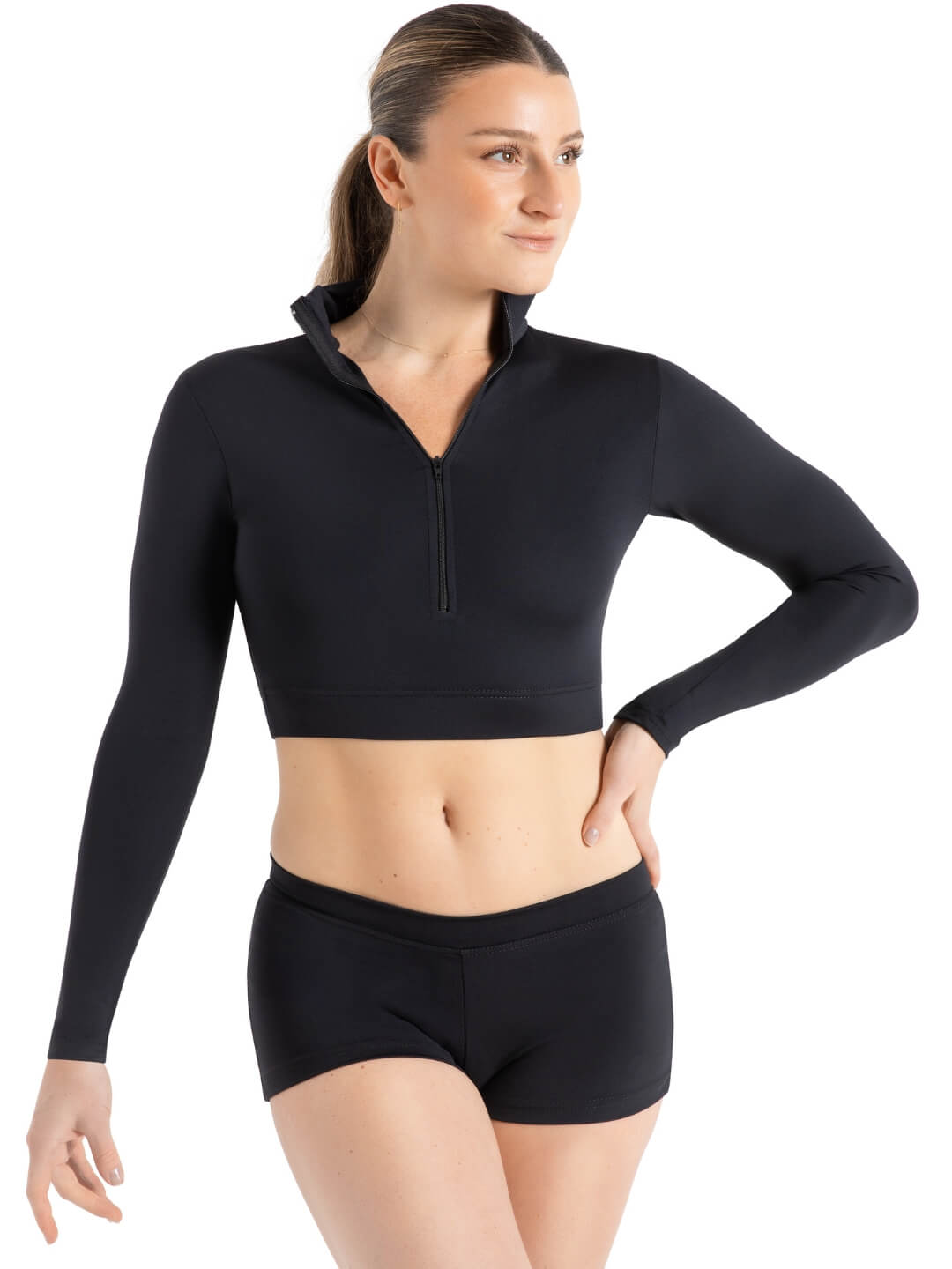 Turtle Neck Long Sleeve Crop Top | Capezio®