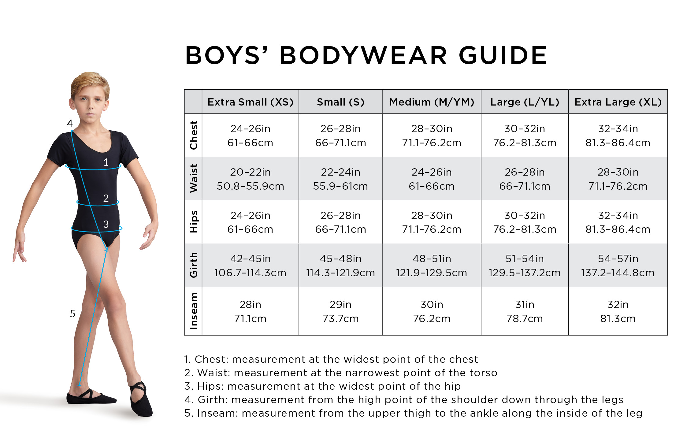 Boys Bodywear Guide